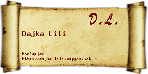 Dajka Lili névjegykártya