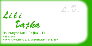 lili dajka business card